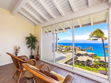 Lanai with Chairs and Ocean Views